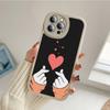For Iphone 14 Fingertip Love Phone Case for Iphone 14 13 11 12 Pro MAX 13 12 MiNi 7 8 14 Plus X XS XR Lambskin Protective Covers