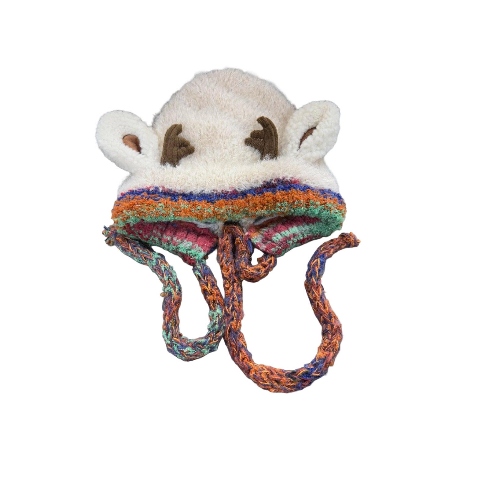 

Knitted Hats In And Winter, With Plush Called For Warmth, Wrapped In Ear , And Woolen Hats One Size бежевый