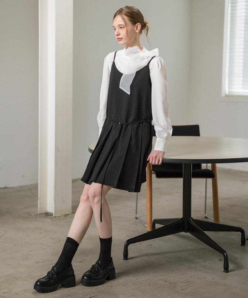 HYFVE Modern Preppy Sleeveless Midi Dress