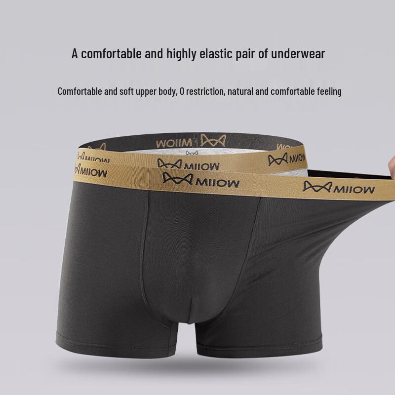 Mao Ren Men's Pure Cotton Antibacterial Boxer Briefs 3-Pack