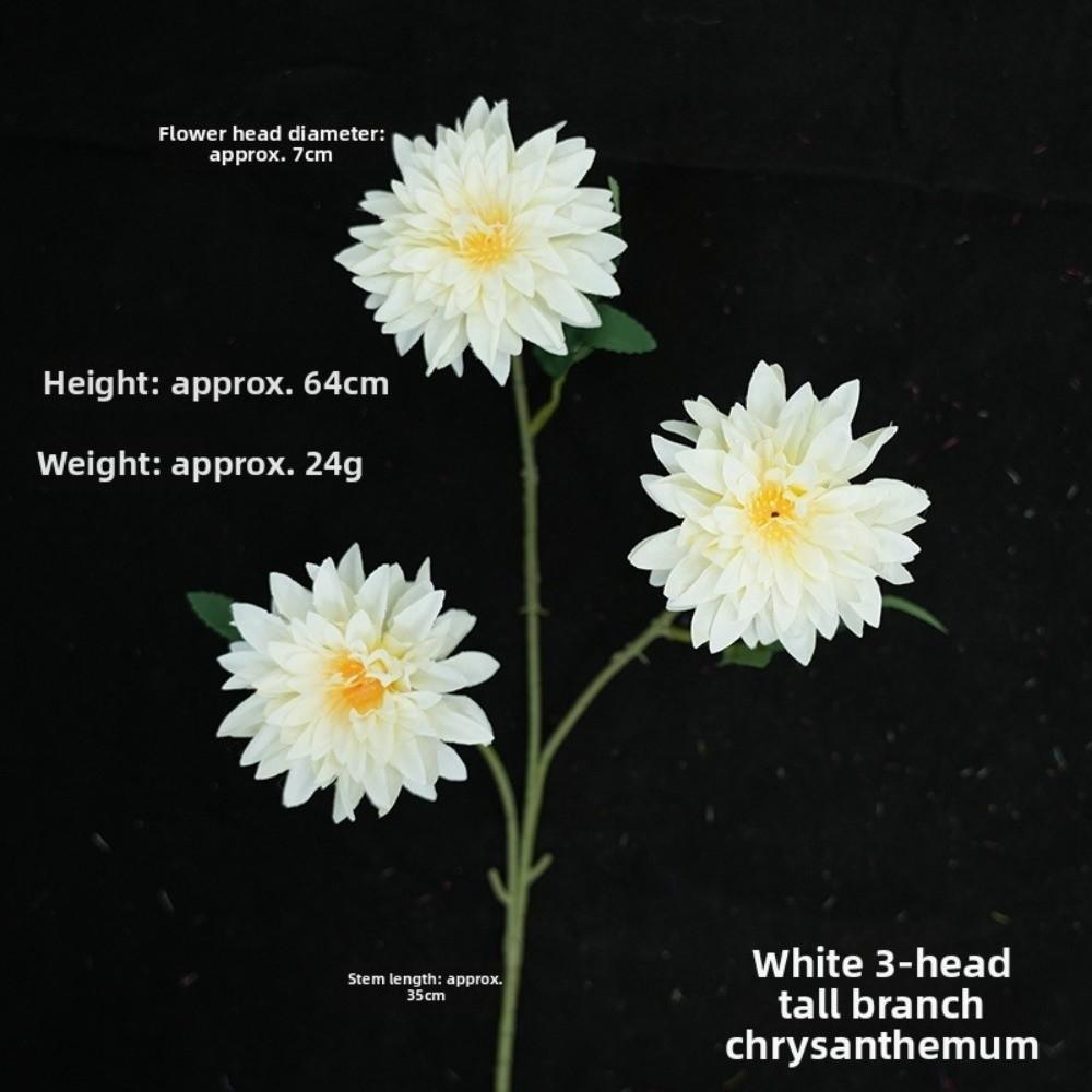 64cm Length Artificial Dahlia Flower 3 Heads Faux Flower New Simulation Flowers  Photography Props