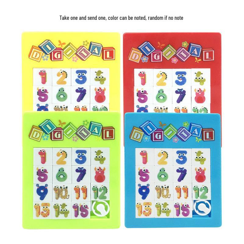 Nostalgic Number Sliding Puzzle Toy for Children's Early Education and Intellectual Development