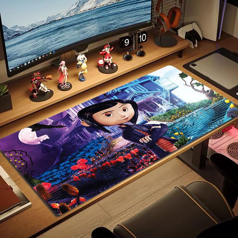 Coraline3 Print Cushion Non-slip Laptop Tablet Big Mousepad XXL Mat Mini PC Playmat With Lock edge