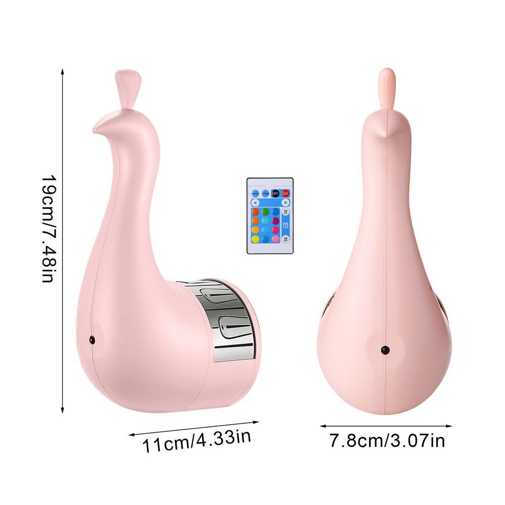 

LED Peacock Projection Lamp Dimmable Remote Timer Atmosphere Lamp For Home Bedroom Bedside Wall Decor 12 Color Sleep Night Light Usb Rechargeable