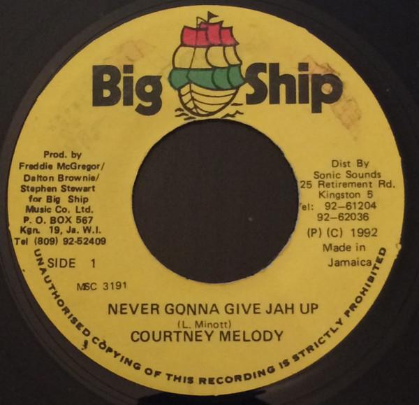 7inch Record COURTNEY MELODY - Never Gonna Give Jah Up MSC3191 Big Ship 1992 Jamaica Reggae, Ska & Dub Used