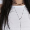 OURPIERRE DEEP DROP NECKLACE SILVER