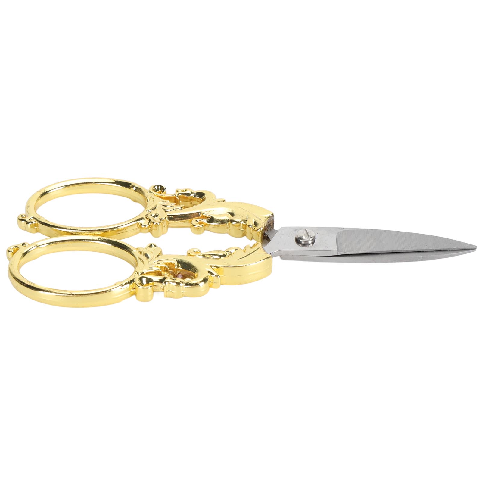 

5-дюймовые ножницы для вышивания с наконечником из нержавеющей стали, многофункциональные портативные винтажные ножницы для ручной работы золотой