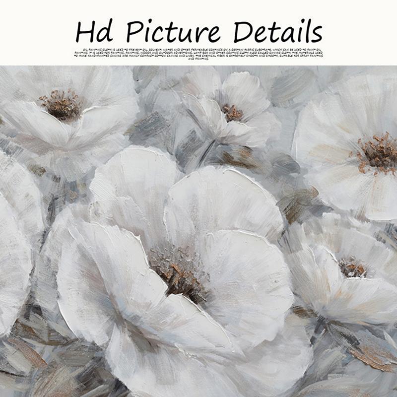 2022 Original White Elegant Rose Peony Art Canvas Painting Nordic Flower Posters And Prints Wall Pictures For Living Room Decor