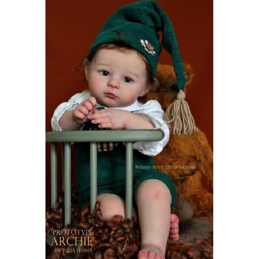NPK 22inches reborn doll kit Archie popular lifelike real soft touch fresh color