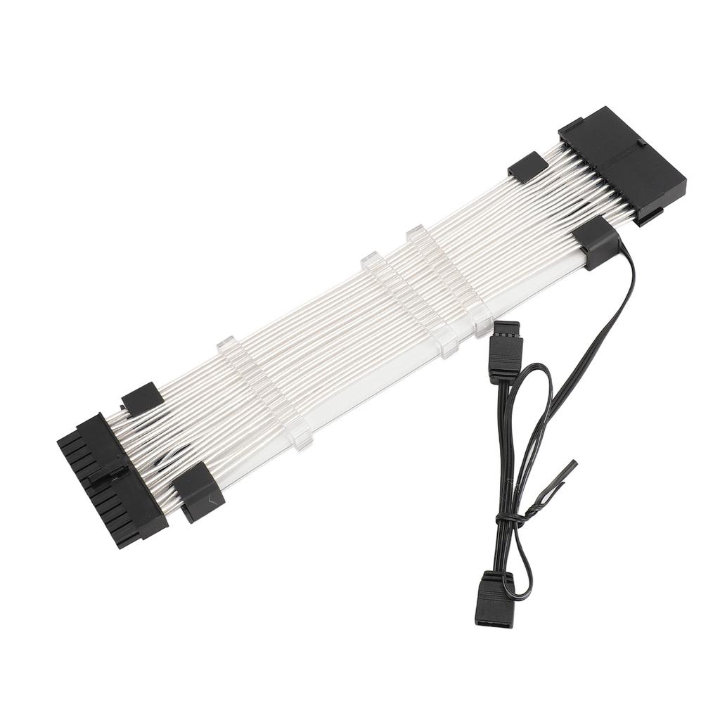 24 Pin ATX RGB Power Extension Cable Support 5V 3 Pin Synchronized 18AWG ARGB PSU Cable for E ATX Motherboard Connector
