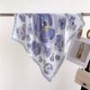 New flower simulation silk scarf women's summer out windproof shawl advanced sense foreign style small square scarf headband scarf