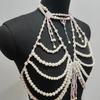 Adjustable Pearls Body Jewelry Body Chain Decoration for Trendy Women Strapless Dresses and Casual Stylish Outfits