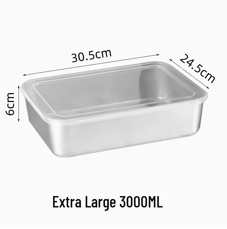 Pojemnik na żywność 304 ze stali nierdzewnej, szybkozamrażający, utrzymujący świeżość i smak, z pokrywką - Szczelny pojemnik do przechowywania żywności w lodówce i zamrażarce