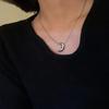 Elegant Titanium Steel Moon Pendant Necklace for Women