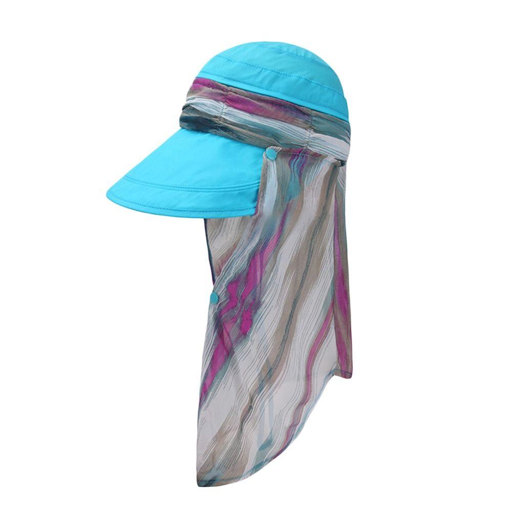 Wide Brim Sun Cap With Shawl Fisherman's Hat Portable Summer Bucket Hat  Women