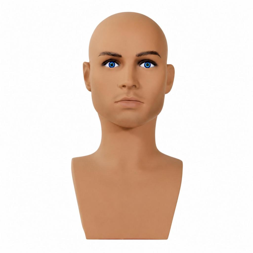Male Half-Body Mannequin Head Easy to Clean for Costume Designers