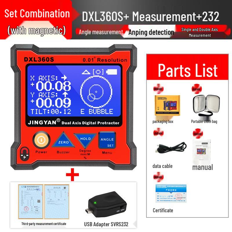 Jingyan DXL360S High-Precision Digital Dual-Axis Electronic Level with Lithium Battery