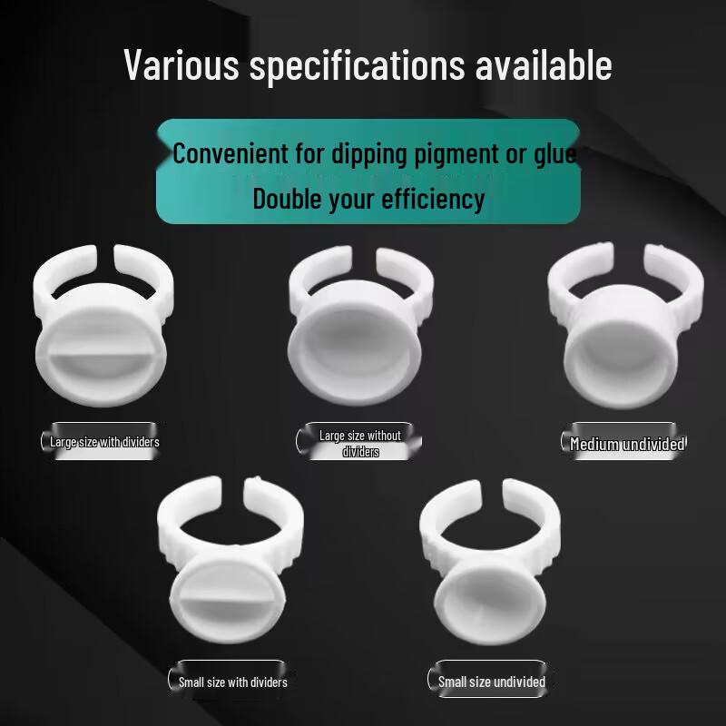 Disposable Microblading Pigment Ring Cups for Eyebrow, Eyeliner, and Eyelash Extensions - 100 Pieces