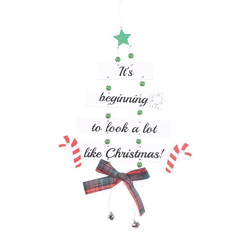 Christmas Decorations, Christmas Tree Shapes, Wooden Pendants, Colorful Letter Pendants, Christmas Shop Windows, Scene Decoration Props