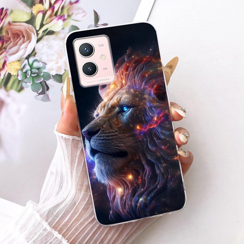 For Vivo Y33s 5G Clear Case Aesthetic Luxury Cute Cat Fashion Butterfly Funny Painted Casing For Vivo V2166A
