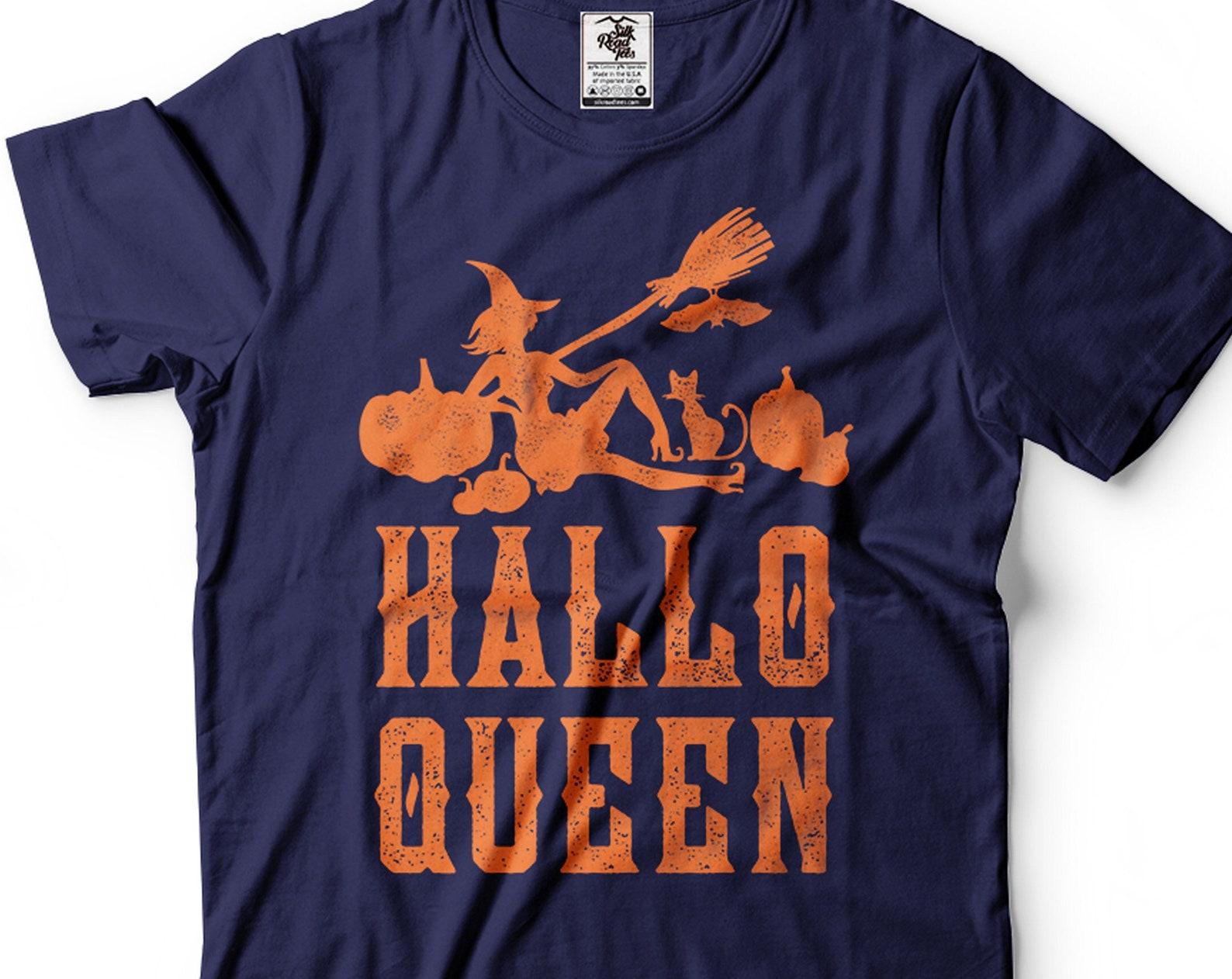 Funny Hallo Queen Witch Shirt: Halloween Costume Tee XL