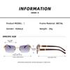 Luxury Brand Designer Square Rimless Sunglasses Women Men Fashion Vintage Popular Travel Sun Glasses Metal Shades