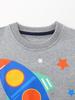 Boys' Rocket Print Long-Sleeve Pullover & Embroidered Sports Pants Set