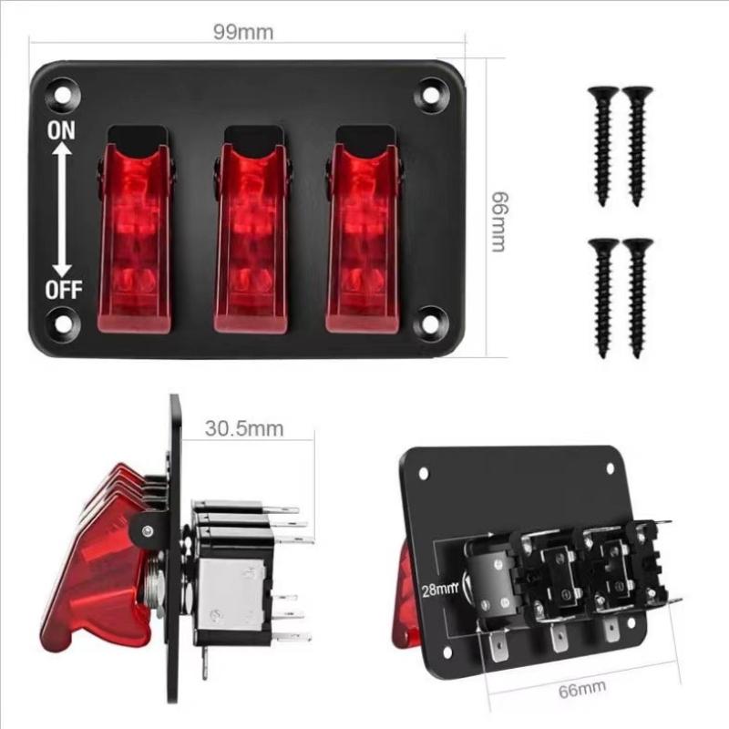 24V 12V Switch Panel Racing Car Starter Ignition Start Button Light Toggle Rocker 20A Fuse Accessories For Boat Truck Trailer Rv