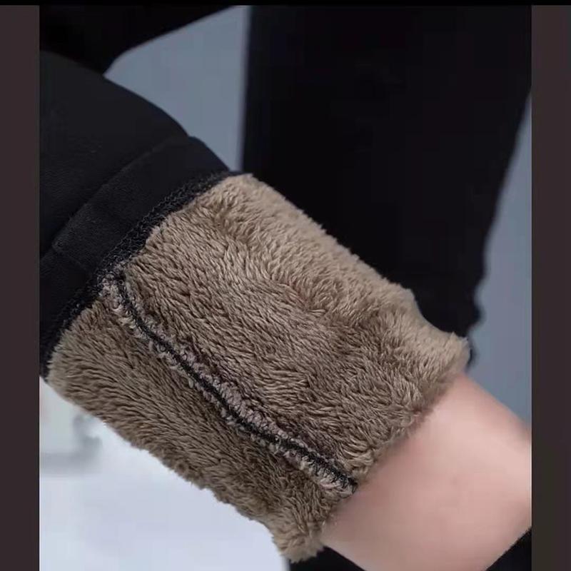 Black Leggings Women Autumn Winter Fit Slim Fit Thick Fleece Leg Pants Outer