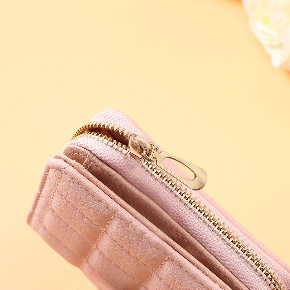 Fashion PVC Nylon Women Short Wallet Zipper Design Solid Color Coin Purse Large Capacity Card Bag Holder Women Men