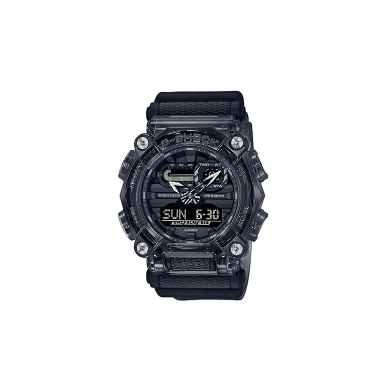 

Casio LCD/Pointer Dual Display Series Seethru Ice Tough Series 2.0 Fashionable Shockproof and Waterproof Quartz Movement Resin Strap GA-900SKE-8APR чёрный