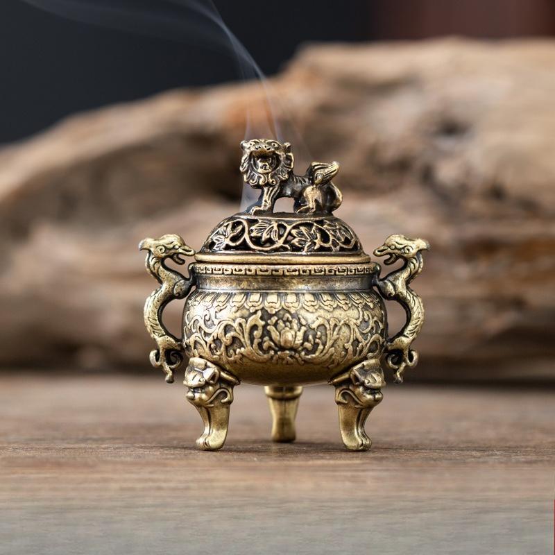 Magpie Lucky Incense Burner Metal Lotus Incense Burner Bowl Incense Holder With Handle Yoga Meditation Home Decor Ancient Style