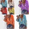 Stylish Ladies Casual Chain Print Long Sleeve Blouse For Office Wear