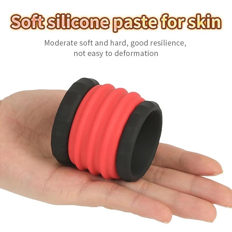 Removable Silicone Penis Ring Time Lock Cock Lasting Erection Extender Scrotal Testis Restriction Sex Chastity Toys For Male 18