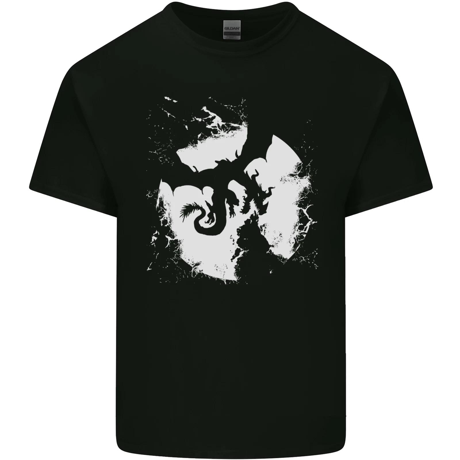 Dragon Full Moon Silhouette Kids T-Shirt Childrens S