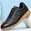 New Shoes for Men Genuine Leather Casual Shoes Fashion Microporous Flat Skateboard Shoes Concise Lace-up Sneaker