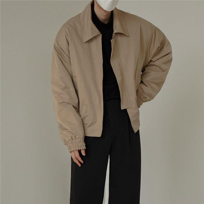 Men's Short Flight Jacket: Trendy Winter Baseball Coat