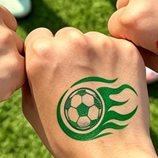 Nostalgie Soccer Face Tattoos Stickers, Waterproof Temporary Body Art for Sports Fans, Football Team Party Makeup Decals Game Day