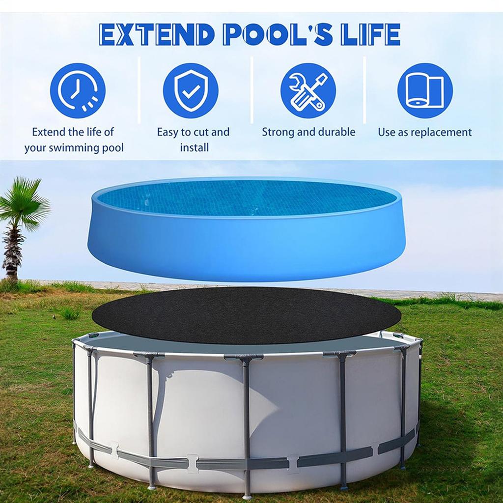 15-Foot Pool Liner Pad, Round Pool Liners for Above Ground Pools, Pool Mat Made of Geotextile Material Effectively Puncture, Extend Liner Life