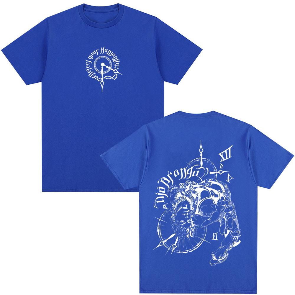 Anime JoJo Bizarre Adventure Tshirt Drop Dio Over Heaven Manga Tshirts Men Women 100 Cotton Casual Comfort Oversized T Shirt