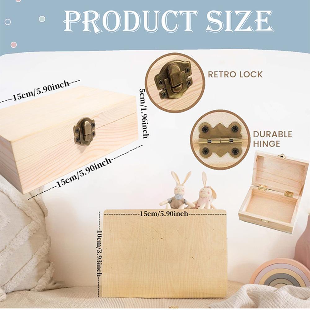 Baby Memory Box As A Gift for A Birth or Baptism Personalized Wooden Keepsake Boxes Newborn Animal with Name Birth Dates Case