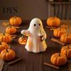 Collectible Ghost Toy Cute Halloween Figurine with Light Up Pumpkin, Resin Night Home Living Room Accents Tabletop Decor, Funny Desktop Ornament