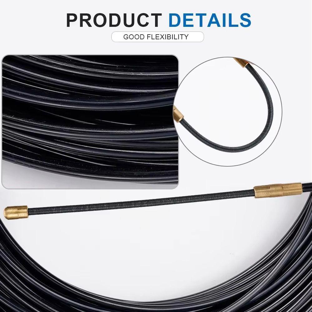 1Roll Durable 5/10/15/20/25/30M Cable Puller Nylon 3mm Guide Push Puller Electrician Spring Tape Wall Wire Lead Wiring Aid Tool
