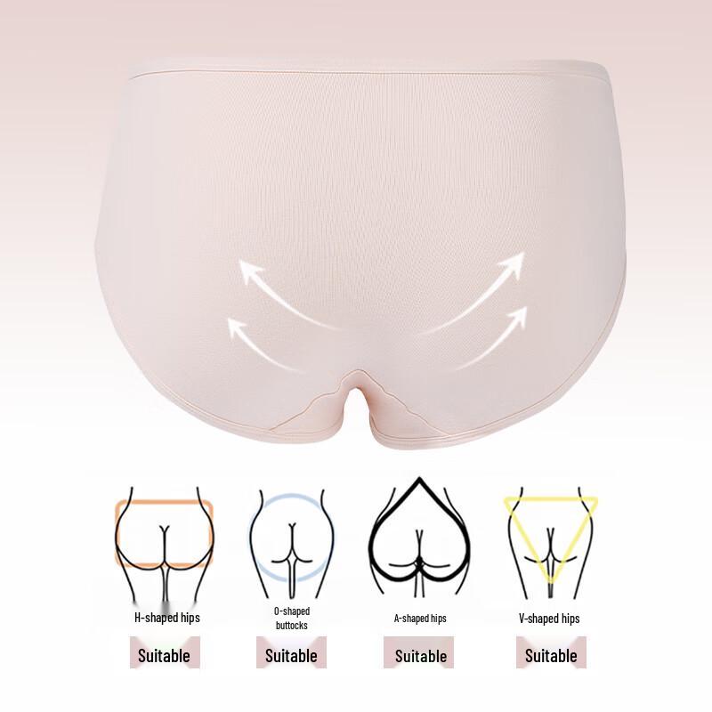 LANGSHA Women's Pure Cotton 10A Antibacterial Mid-Waist Briefs - 7 Pack