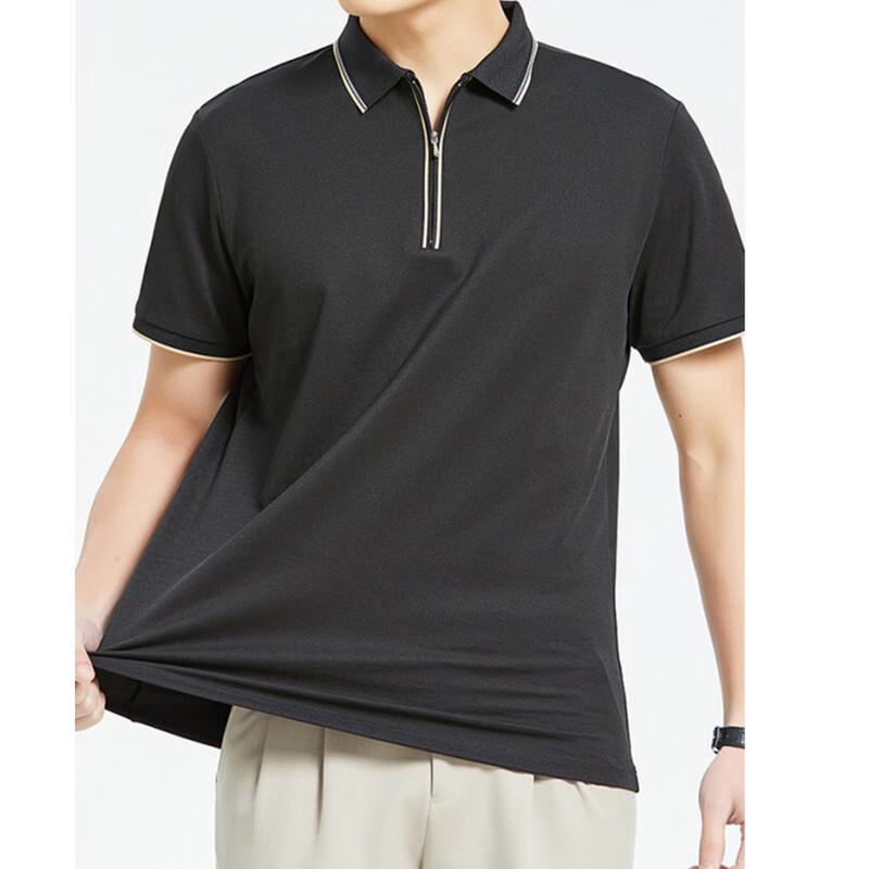 YUZHAOLIN Men's Summer Business Zipper Polo Shirt