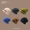 Loose and Warm Pile Hat Outdoor Knitted Woolen Cold Hat  Face Enhancing Small Ear Protecting Hat for Men