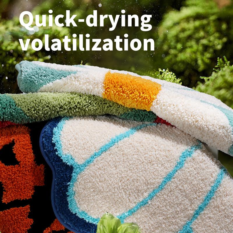 Creative Cute Bath Mat Shell/flower/Halloween Pumpkin/frog Shape Bathroom Decorative Area Rugs Water Absorbent Anti-slip Mats