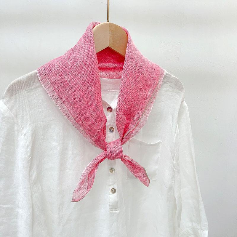 

Spring/Autumn Versatile Solid Linen Small Square Scarf Thin Breathable Women Summer Neck Small Scarf and Scarves Accessories 58x60cm