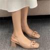 Fashion Versatile Niche Design Bag Head Sandals Women's 2025 Summer New Foreign Style Fairy Style Square Head Women's Shoes
