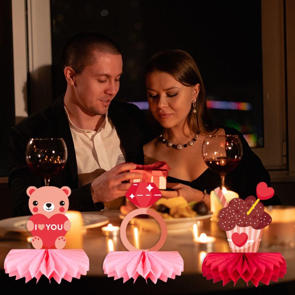 

9pcs Romantic Valentine s Day Honeycomb Ornaments Happy Valentine s Day Decor Home Living Room 9PCS